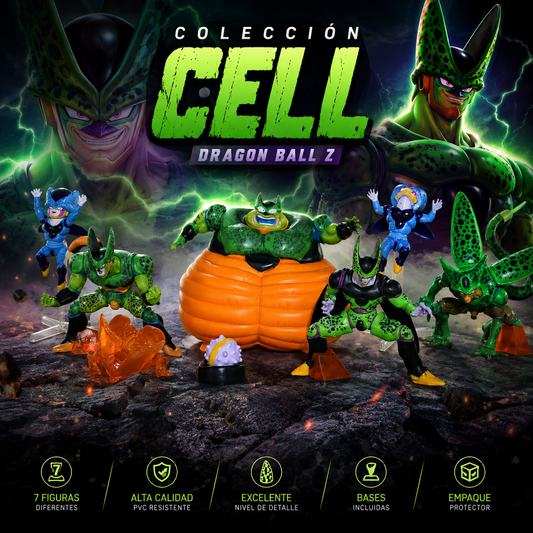 Colección x8 Figuras de Cell Dragon Ball Z | Edición Especial